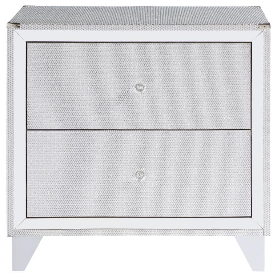 Larue - 2-Drawer Nightstand - Silver