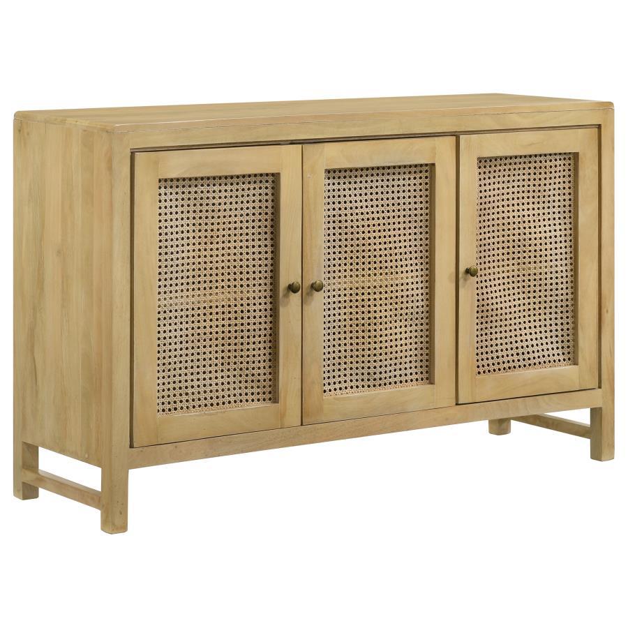 Zamora - Wood Accent Cabinet With Woven Cane