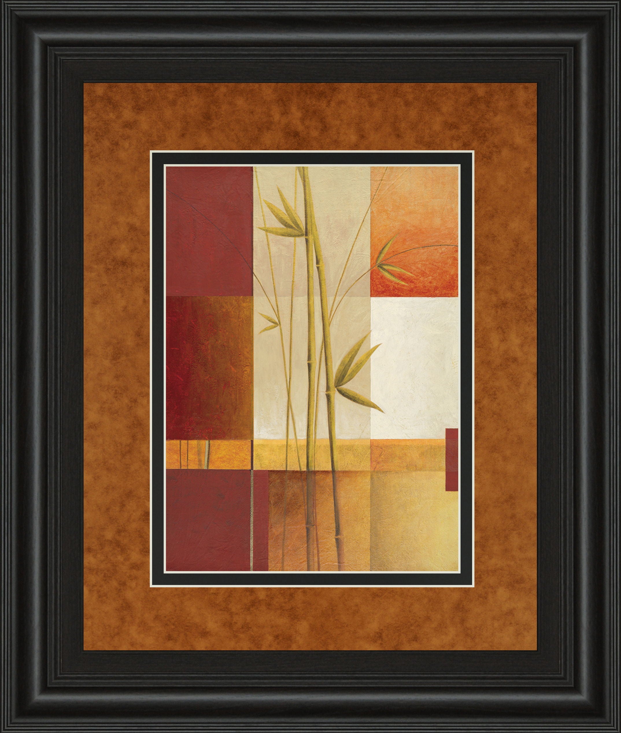 Contemporary Bamboo I By Estudio Arte - Framed Print Wall Art - Orange