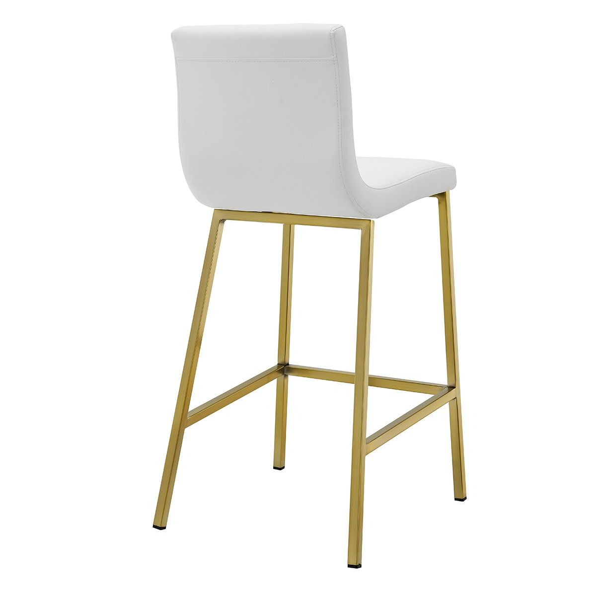 Steel Low Back Counter Height Bar Chairs (Set of 2) - White / Gold