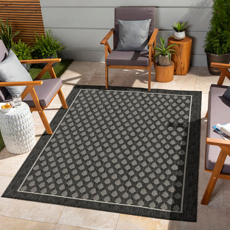 Sunshine - 5'3" X 7'3" Indoor, Outdoor Polypropylene Area Rug - Anthracite - view 3