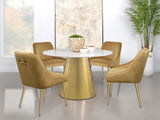 Ambrose - Round Marble Top Dining Table - Brushed Gold by Coaster Fine Furniture | Bel Furniture