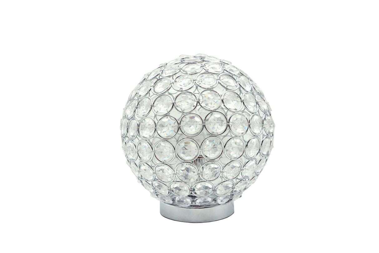 Crystal Globe - Table Lamp - Pearl Silver by Crown Mark | Bel Furniture