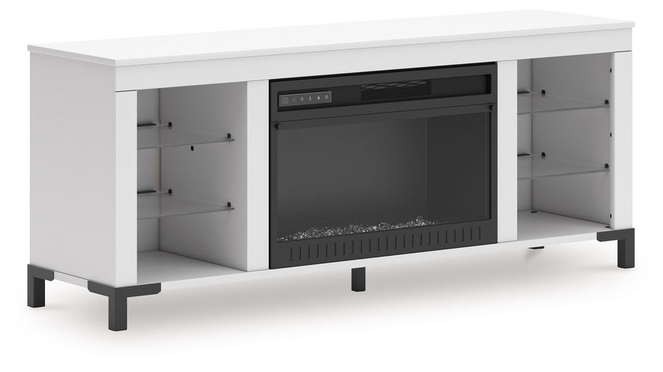 Brollevi - White - TV Stand With Fireplace