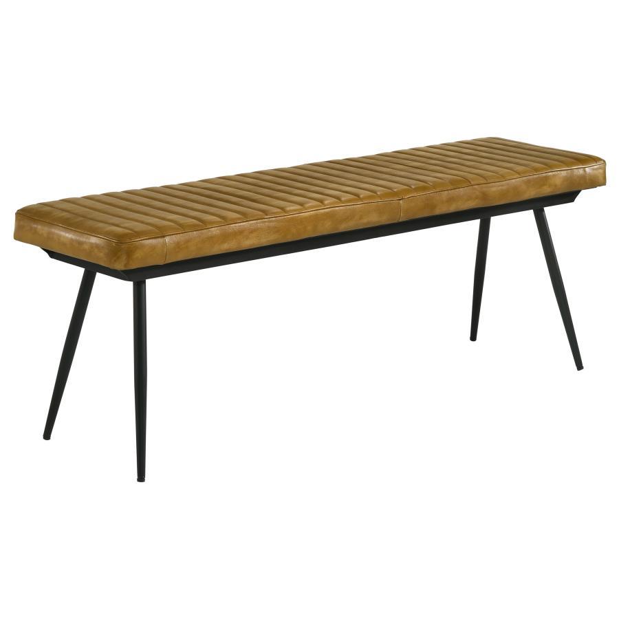 Misty - Cushion Side Bench - Camel And Black