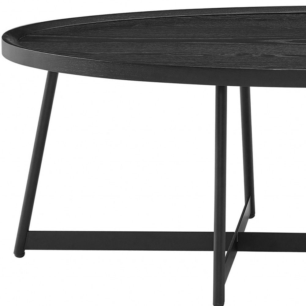 Metal Oval Coffee Table - Black