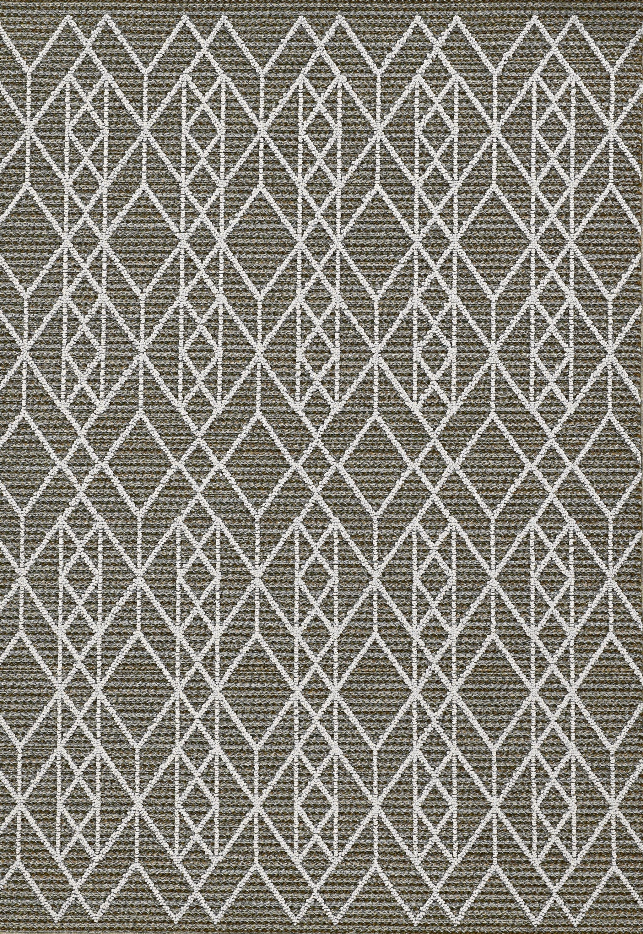 7' X 9' Machine Woven UV Treated Geometric Indoor / Outdoor Area Rug - Gray