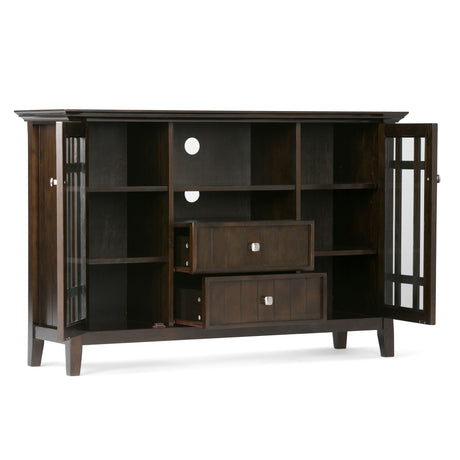 Bedford - Handcrafted Tall TV Media Stand by Simpli-Home | Bel Furniture