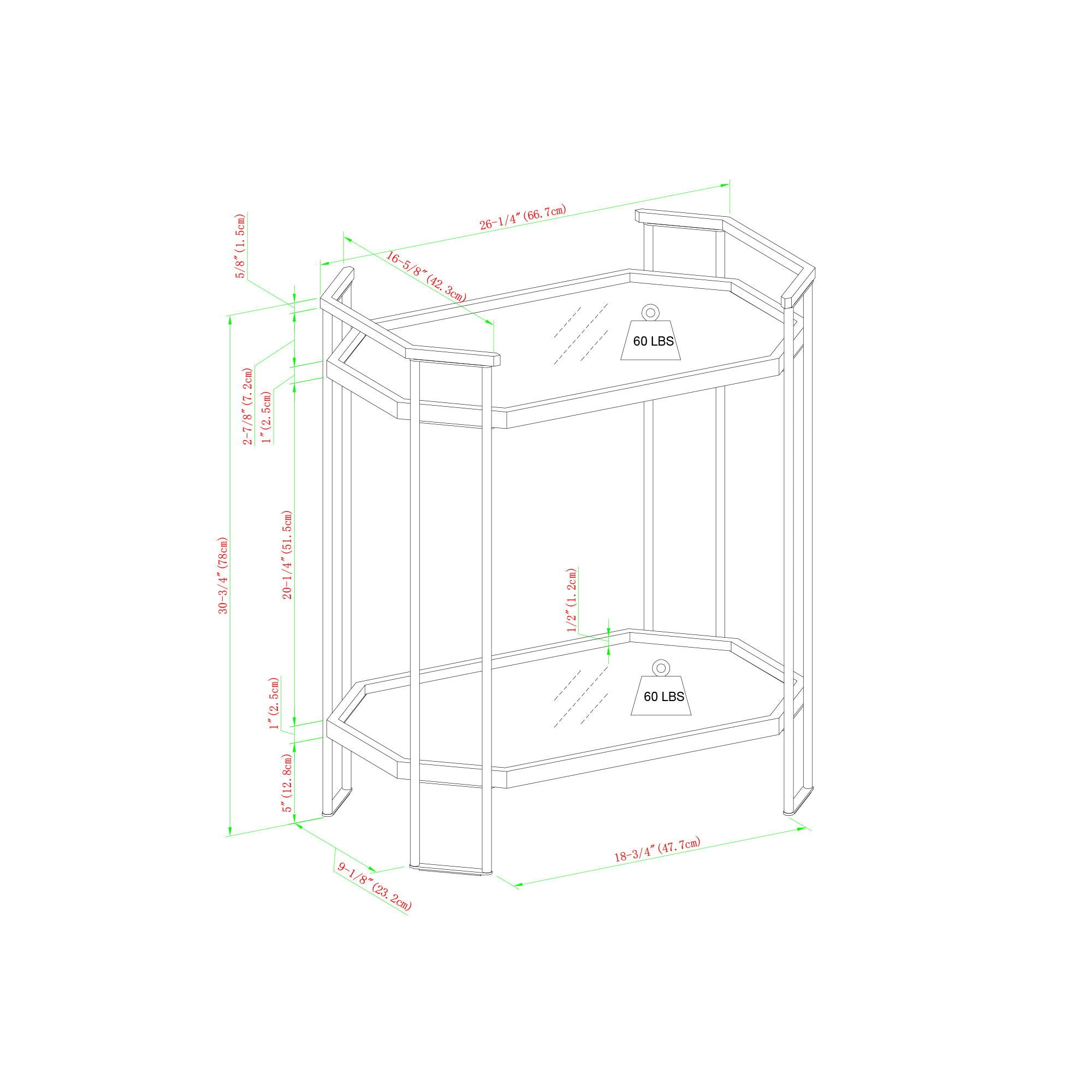 Modern Glam Mirror Top Accent Table - Pale Gold