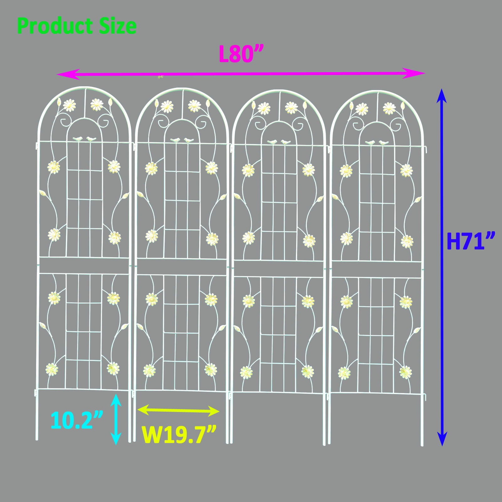 Metal Garden Trellis Rustproof Trellis For Climbing Plant Outdoor Flower Support