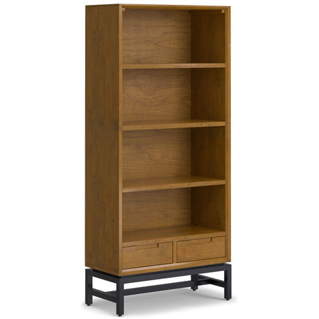 Banting - Mid Century Handcrafted Bookcase Light Brown by Simpli-Home | Bel Furniture