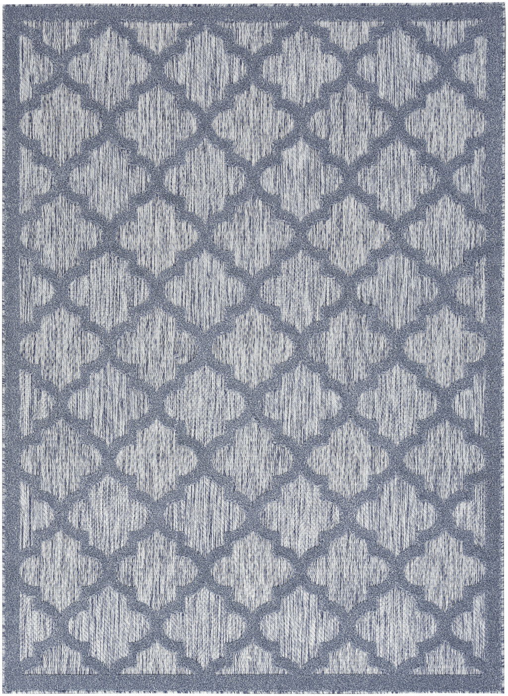 5' X 7' Ikat Indoor / Outdoor Area Rug - Denim Blue