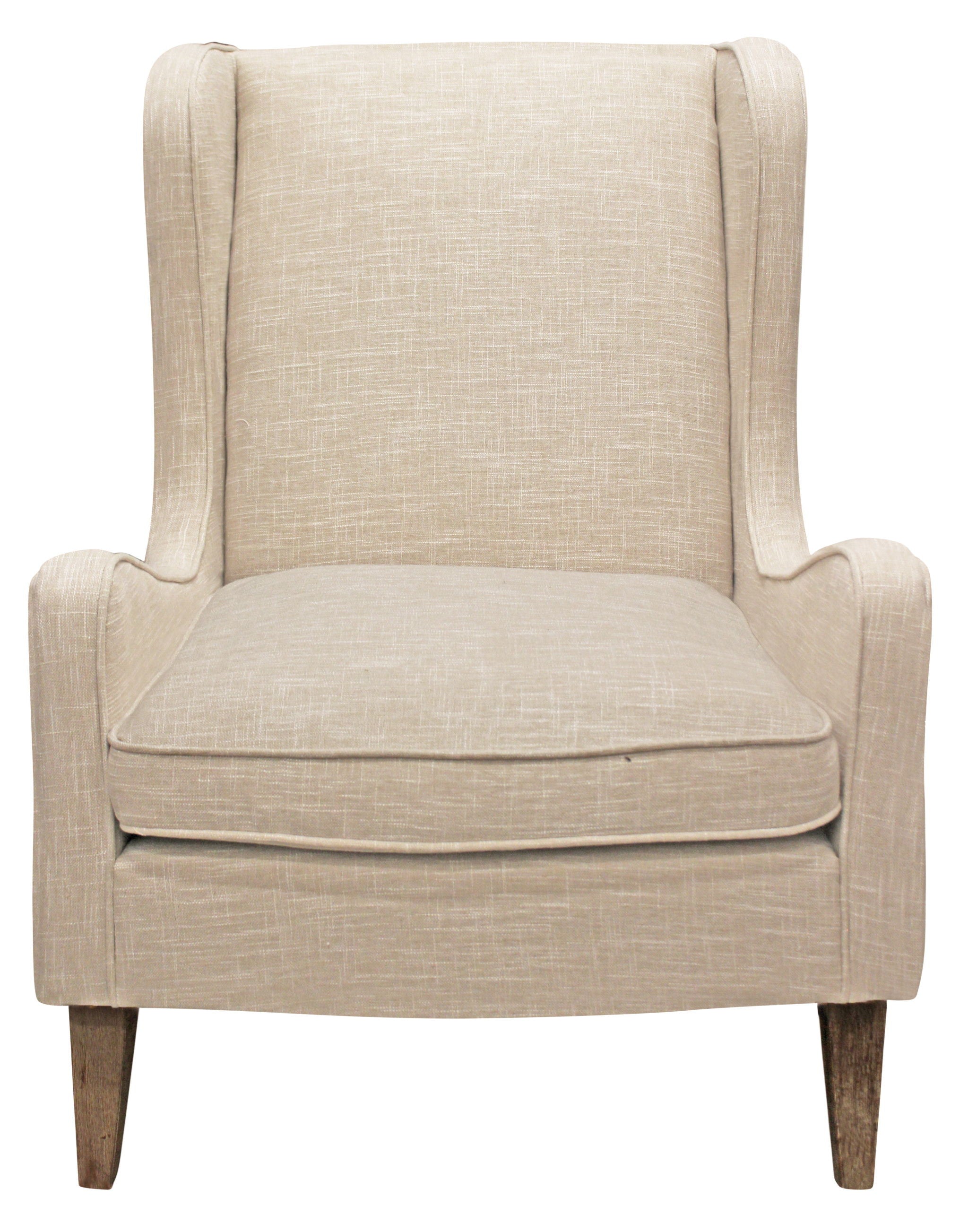 Linen Solid Color Lounge Chair - Natural