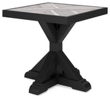 Beachcroft Square End Table Black and Light Gray