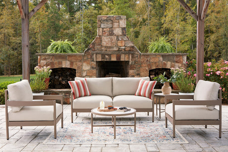 Bluff Trail - Loveseat, Lounge Chairs, Tables Set (Set of 5) - Beige - view 10