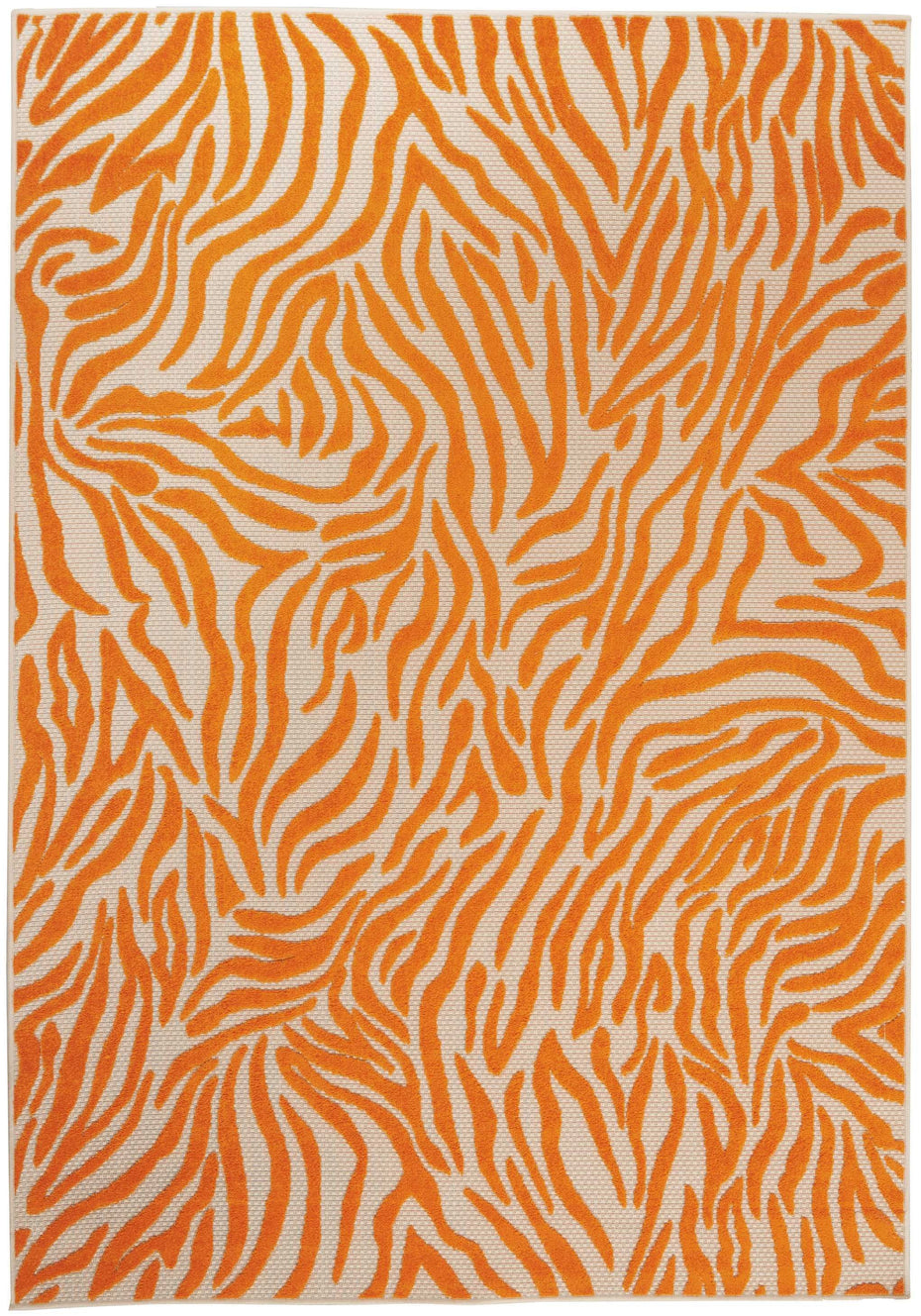 5’ X 8’ Zebra Pattern Indoor / Outdoor Area Rug - Orange