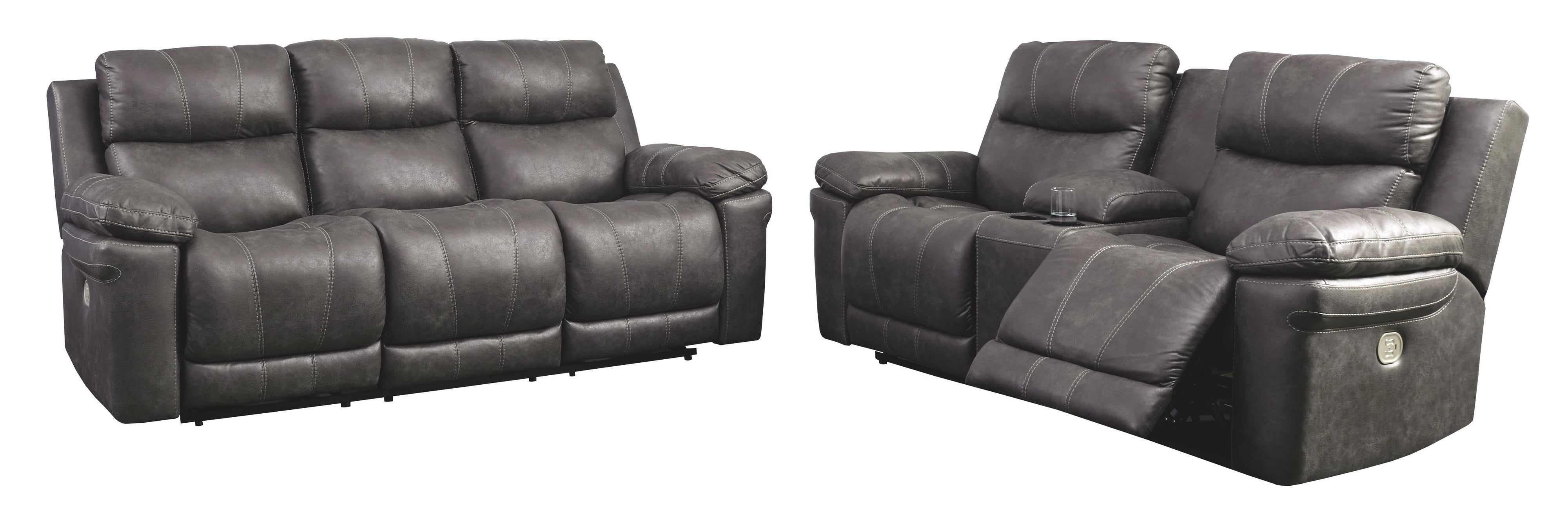 Erlangen - Dark Gray - Pwr Rec Sofa With Adj Headrest