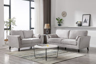 Damian - Woven Fabric Sofa Set by Lilola Home | Bel Furniture