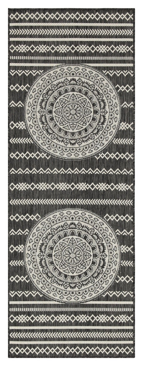 Sunshine - 2'7" X 7'3" Indoor / Outdoor Area Rug, Polypropylene Dark Gray by Icona Home Decor | Bel Furniture