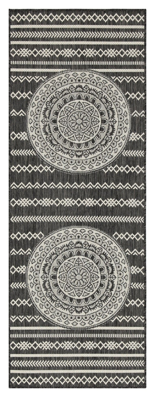 Sunshine - 2'7" X 7'3" Indoor / Outdoor Area Rug, Polypropylene Dark Gray by Icona Home Decor | Bel Furniture