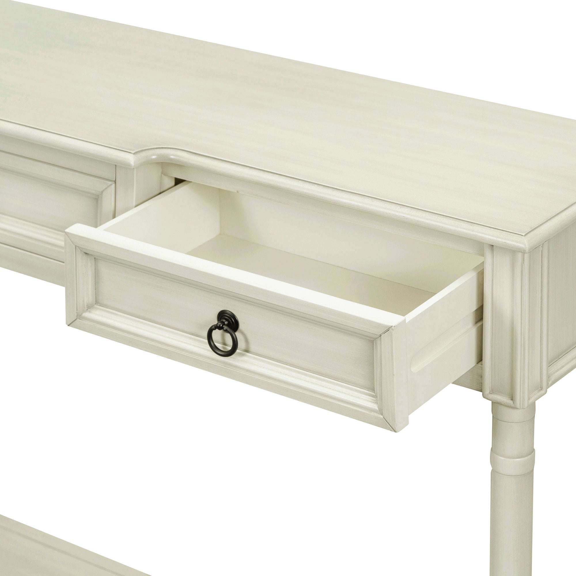 Console Table Sofa Table With Drawers For Entryway With Projecting Drawers And Long Shelf