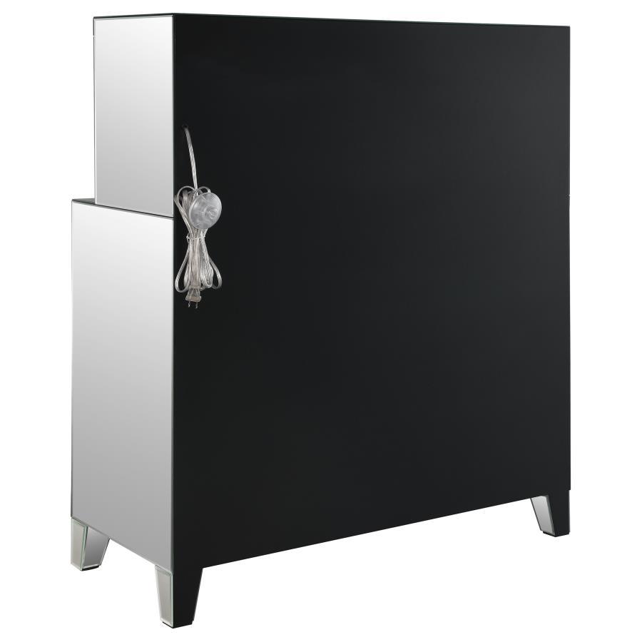 Yvaine - 2-Door Mirrored Acrylic Home Bar Wine Cabinet - Silver