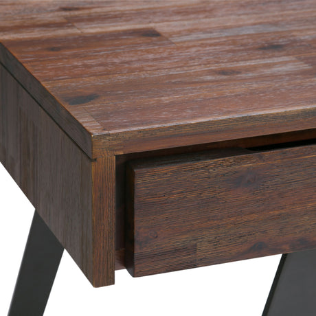 Lowry - Desk - Distressed Charcoal Brown by Simpli-Home | Bel Furniture