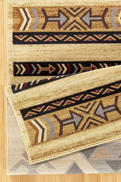 Tribes - 5'3" X 7'3" Southwest Area Rug Polypropylene - Cream by Icona Home Decor | Bel Furniture