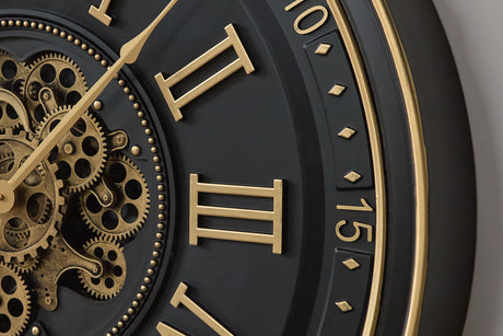 Dairton - Black / Gold Finish - Wall Clock by Signature Design by Ashley® | Bel Furniture