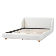 Modern Upholstered Bed Frame With Wingback Headboard