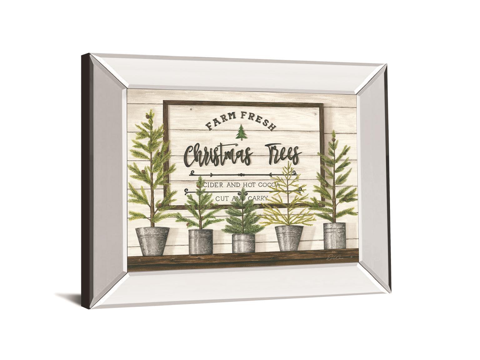 Farm Fresh Christmas Trees By Diane Weaver - Mirror Framed Print Wall Art - Green