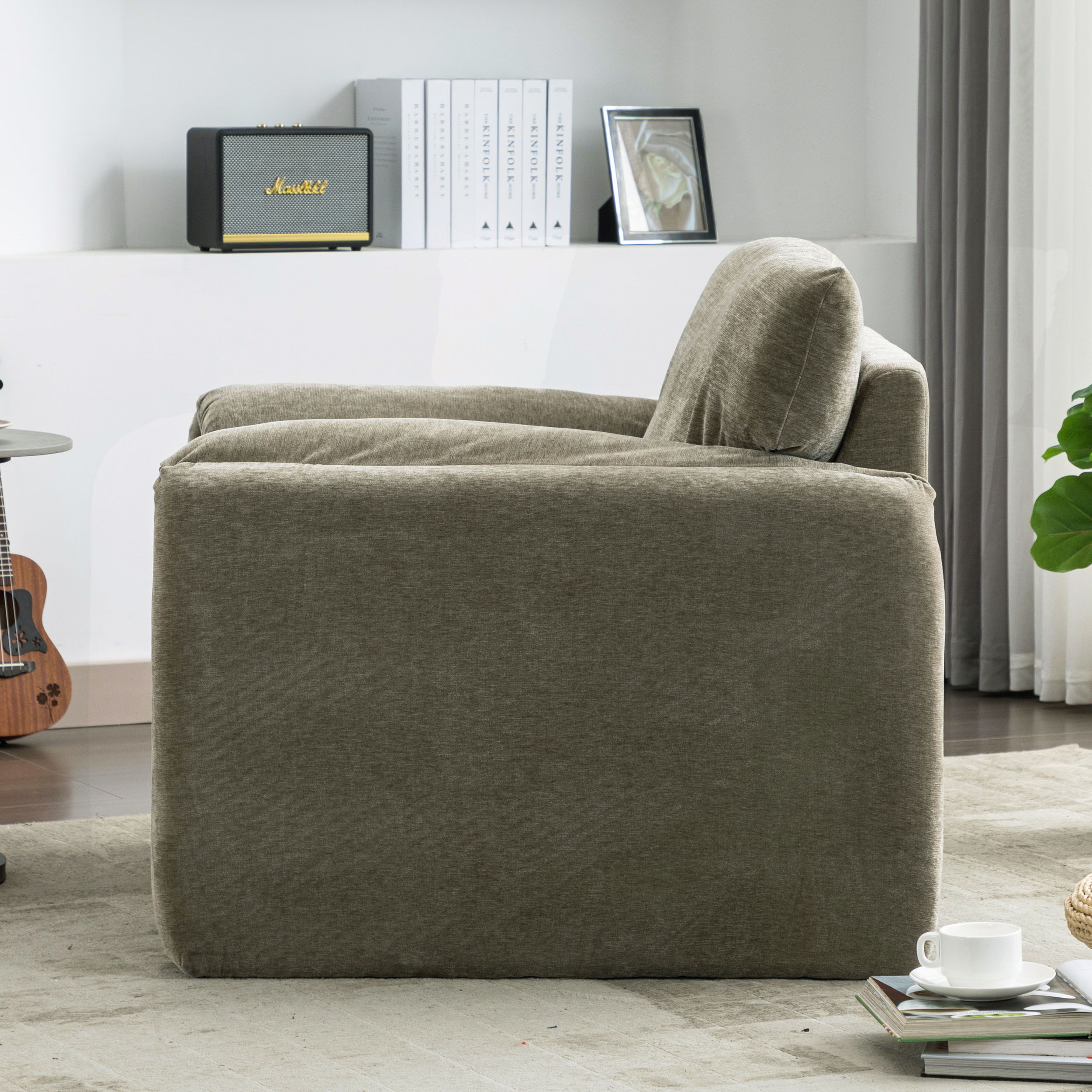 Modern Style Chenille Oversized Armchair Accent Chair Single Sofa Lounge Chair For Living Room, Bedroom