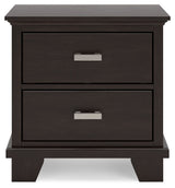 Covetown - Dark Brown - Two Drawer Night Stand by Signature Design by Ashley® | Bel Furniture
