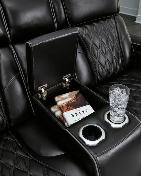 Boyington - Power Reclining Loveseat With Console/Adj Hdrst by Signature Design by Ashley® | Bel Furniture