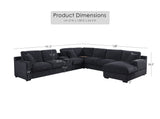 Celine - Fabric Corner Sectional Sofa With Right-Facing Chaise, Cupholders, And Charging Ports