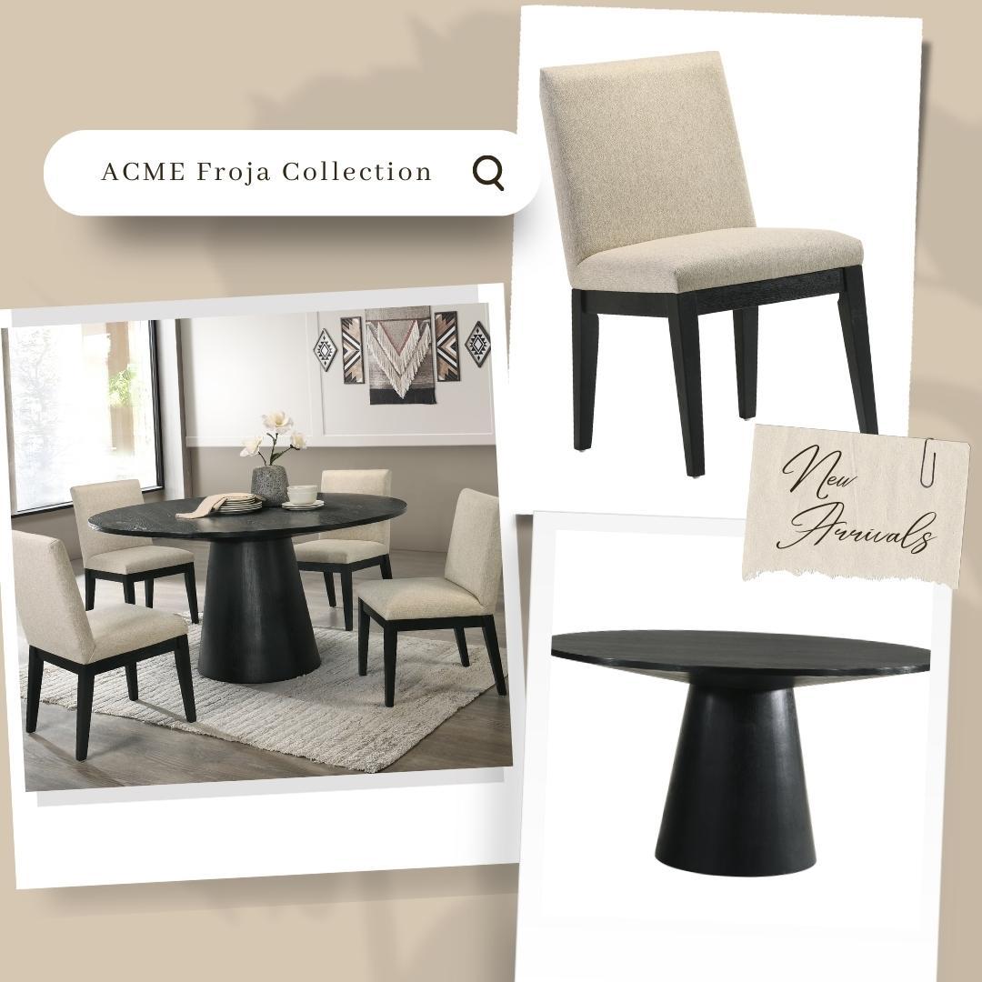 Froja - 5 Pieces Dining Room Set - Beige / Black