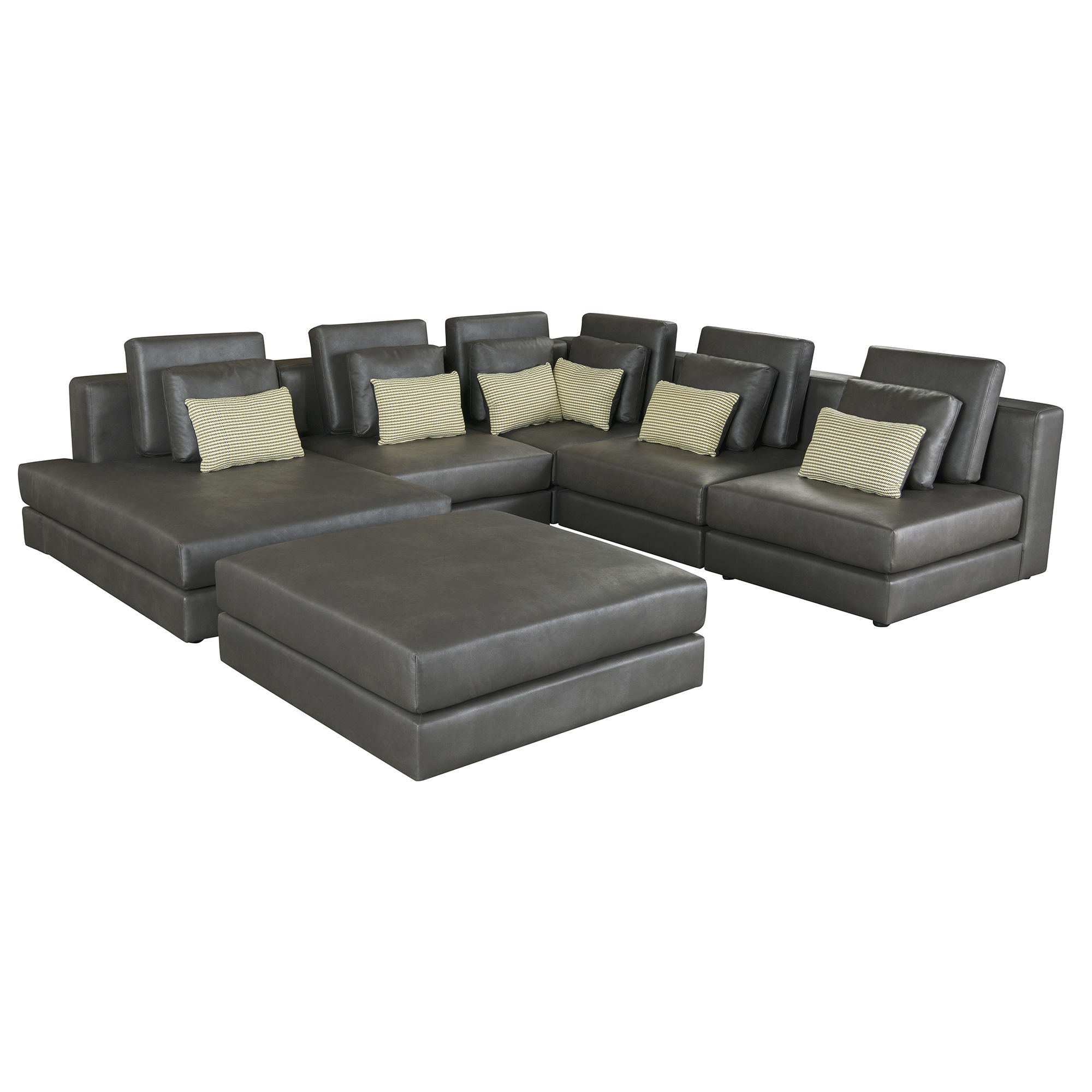 Modular Sectional Sofa Corner Sofa Chaise Lounge With Movable Ottoman For Living Room