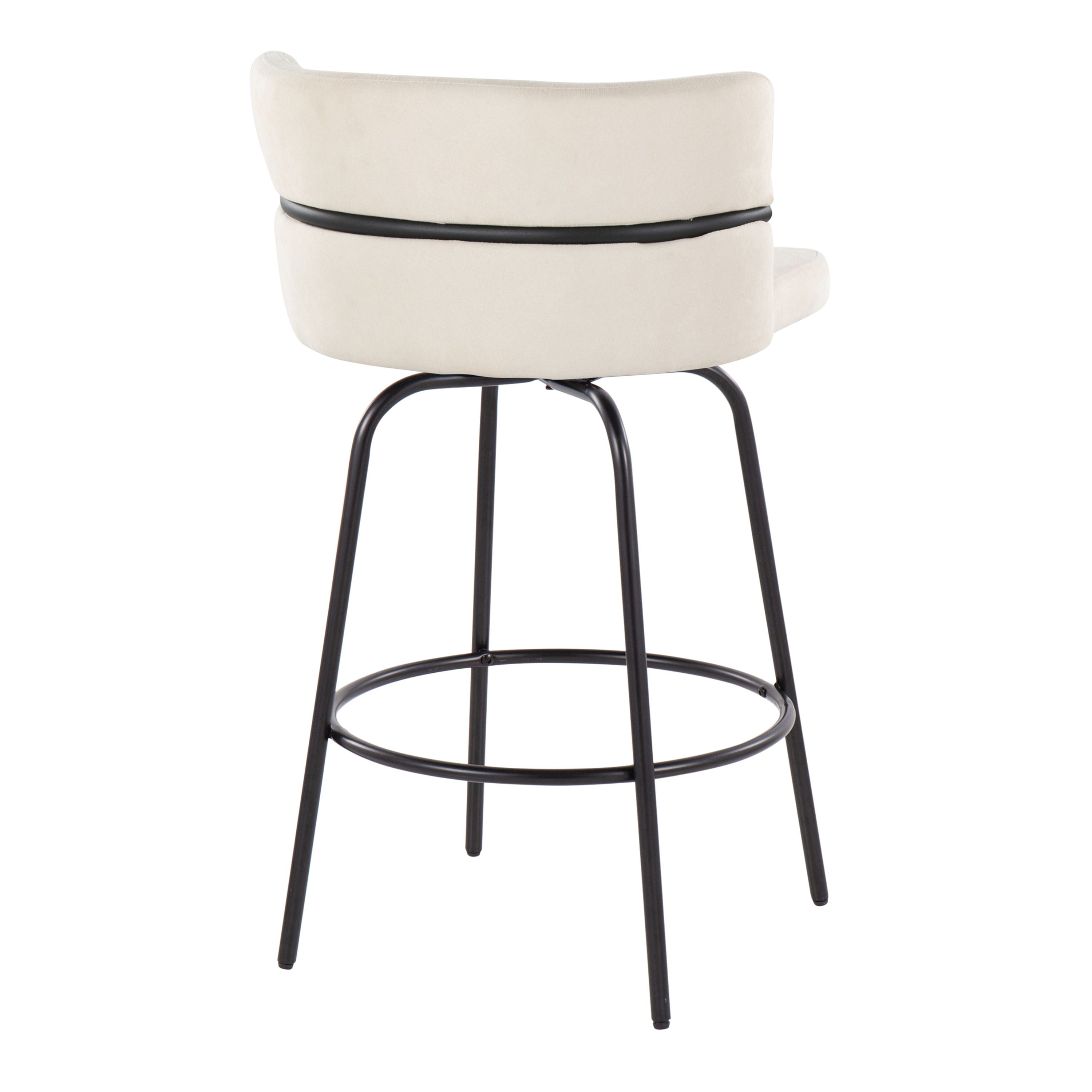 Cinch - Contemporary Fixed Height Counter Stool With Swivel And Round Footrest (Set of 2)