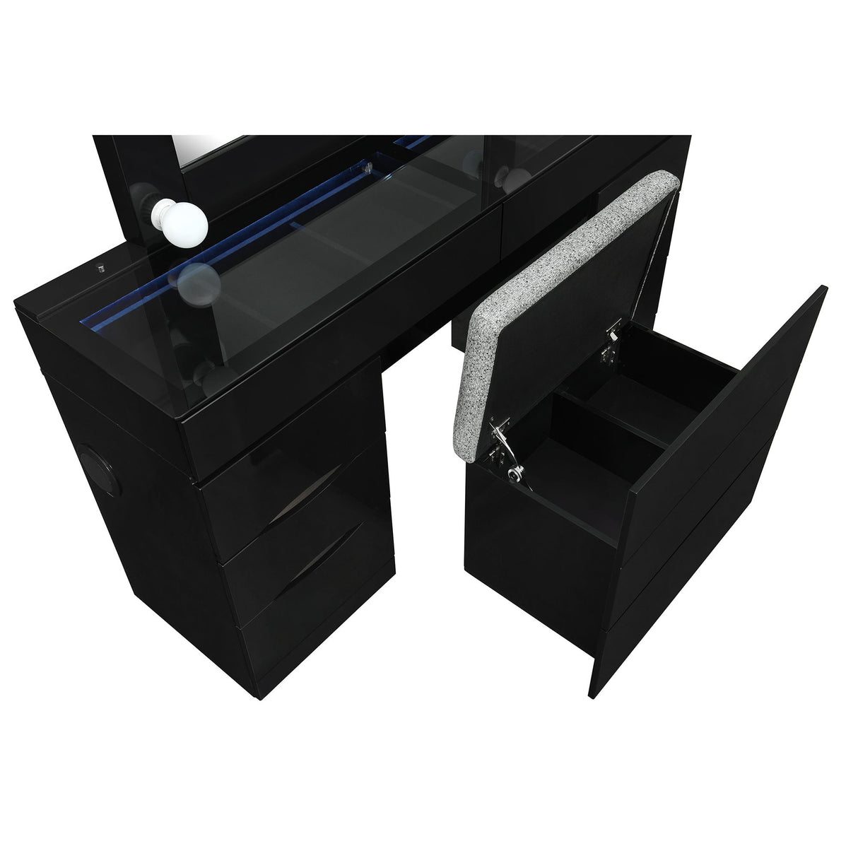 Elisa - Vanity Set With Stool And LED Bulbs