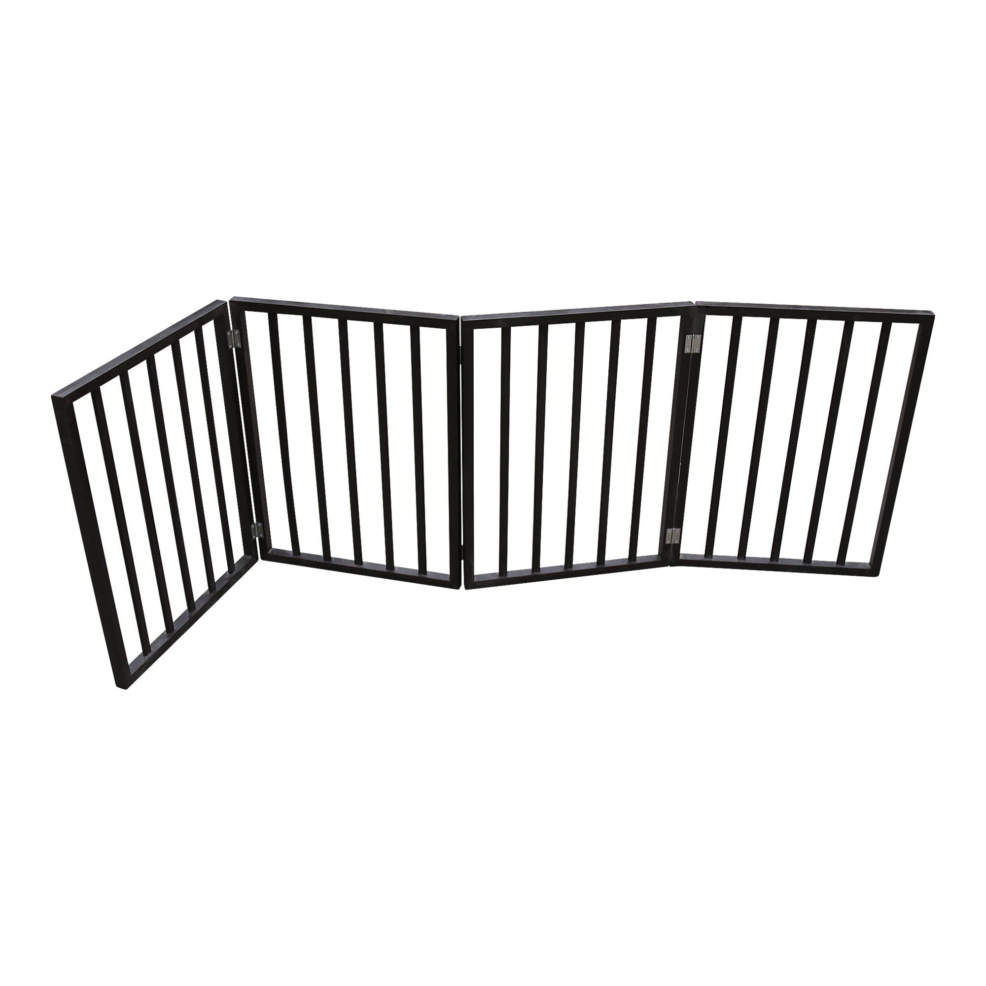 Pet Gate Dog Gate For Doorways, Stairs Or House Freestanding, Folding - Dark Brown