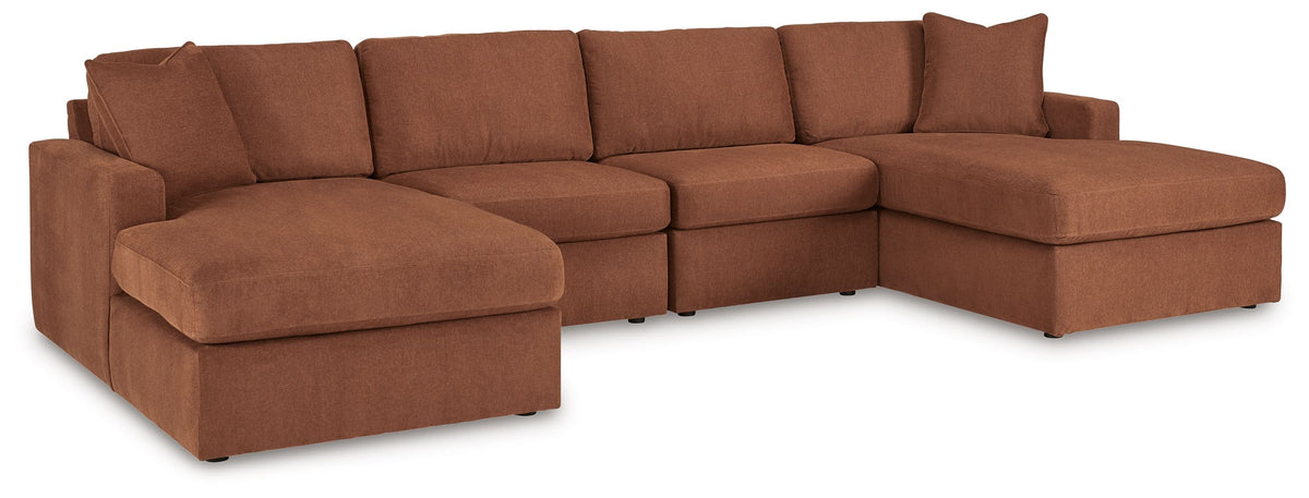 Modmax - Spice - Sectional Light Brown 4 Pc. Sectional With Laf And Raf Corner Chaises by Signature Design by Ashley® | Bel Furniture