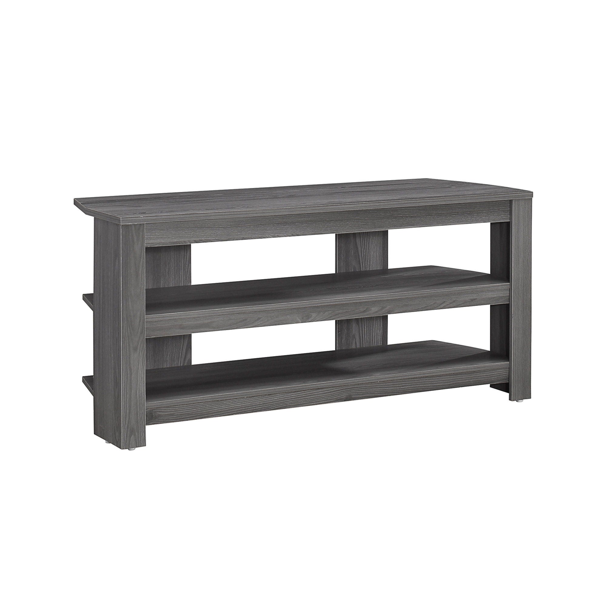 Open Shelving TV Stand - Ash Gray