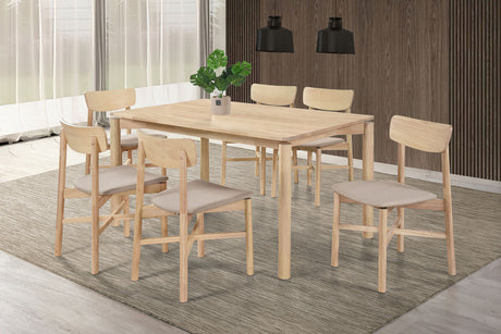 Parkridge - Wood Dining Set Beige 7 Pc. Table, 6 Chairs by Coaster Fine Furniture | Bel Furniture