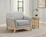 Vaughn - Fabric Upholstered Flared Arm Accent Chair - Gray