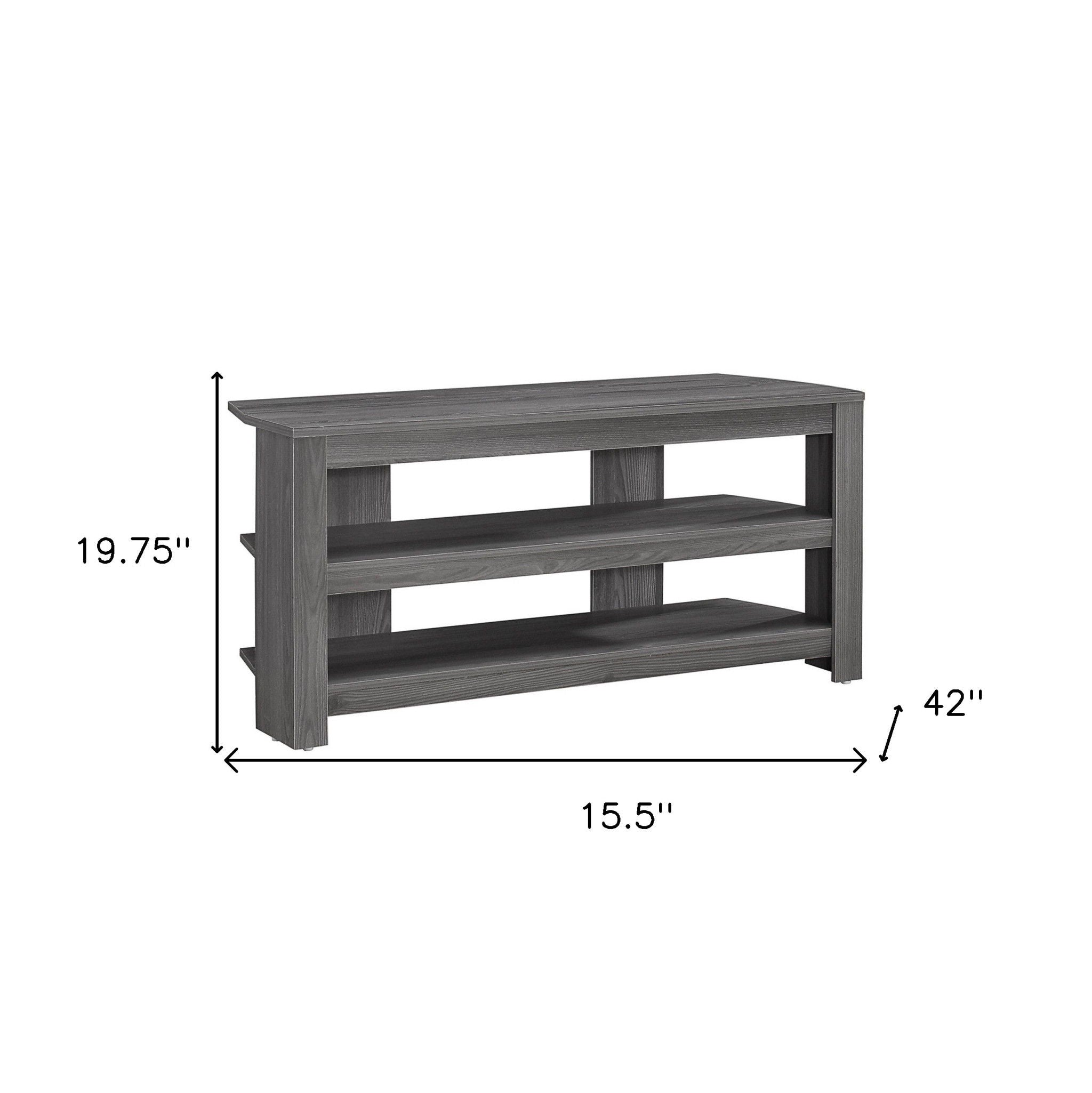 Open Shelving TV Stand - Ash Gray