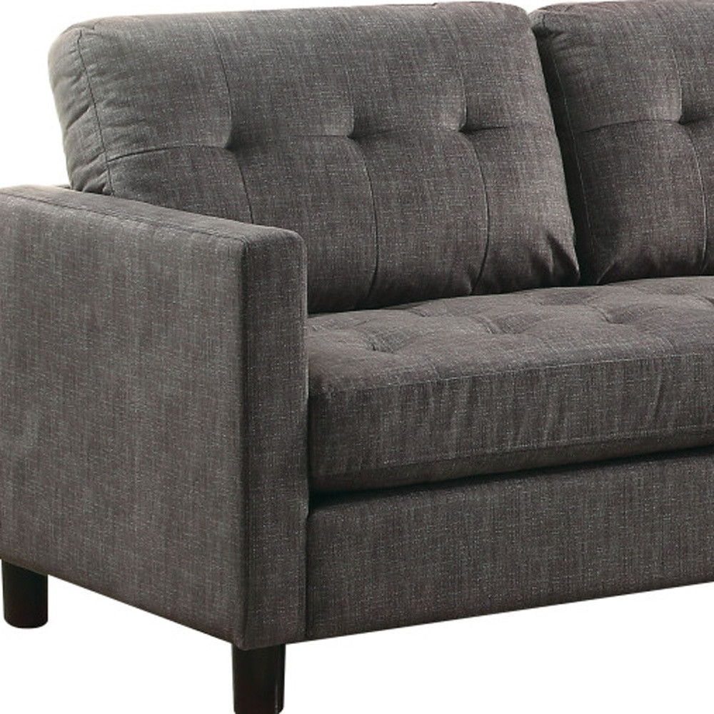 Linen L Shaped Two Piece Seating Component - Gray