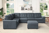Isla - Fabric Sectional Sofa With Ottoman by Lilola Home | Bel Furniture