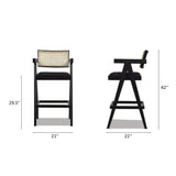 Milan - Modern Webbing Back Stool With Arms (Set of 3) by Jennifer Taylor Home | Bel Furniture