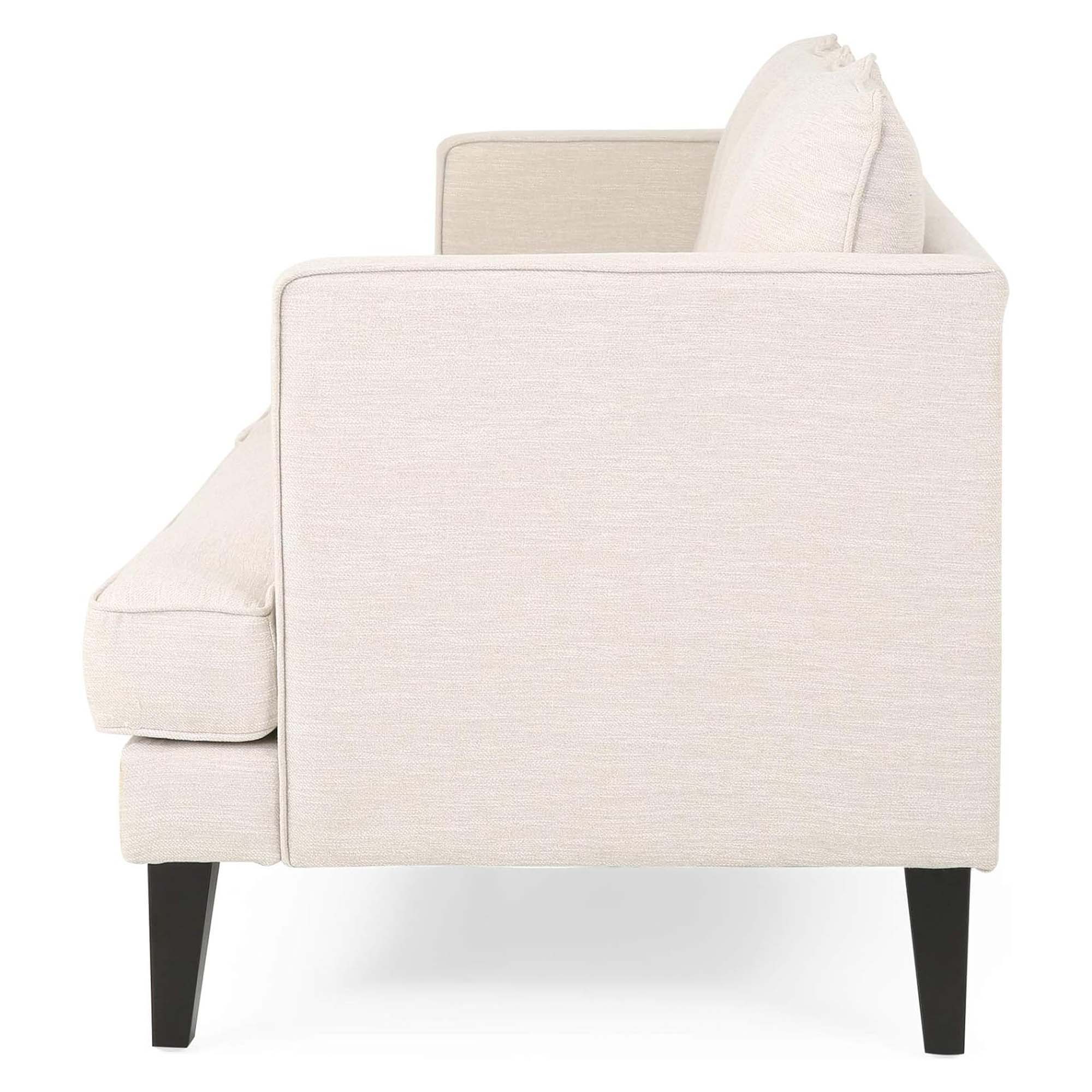 Comfy 3 Seat Sofa With Tufted Back And Arm, Modern For Living Room - Beige