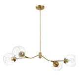 Jewel - 4 Lights Chandelier Ceiling Hanging Light Fixture - Clear / Gold